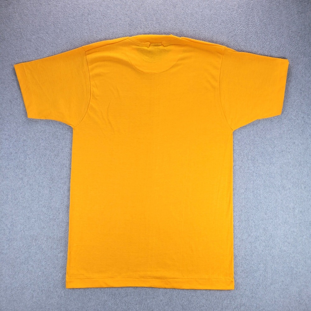 Screen Stars T-Shirt Mens Large Yellow Vintage Single Stitch Blank Made in USA - Picture 6 of 7